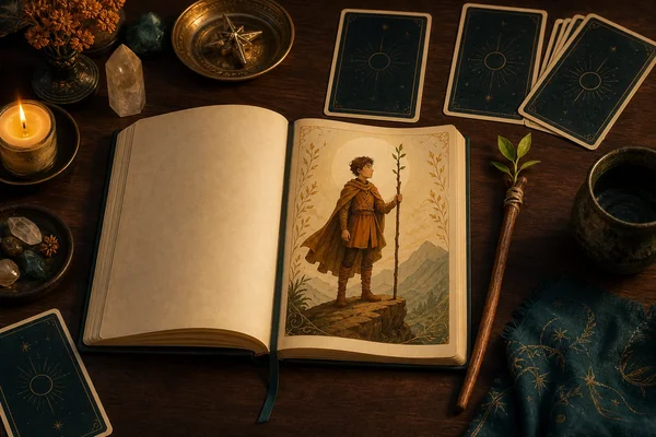 Page of Wands tarot journal